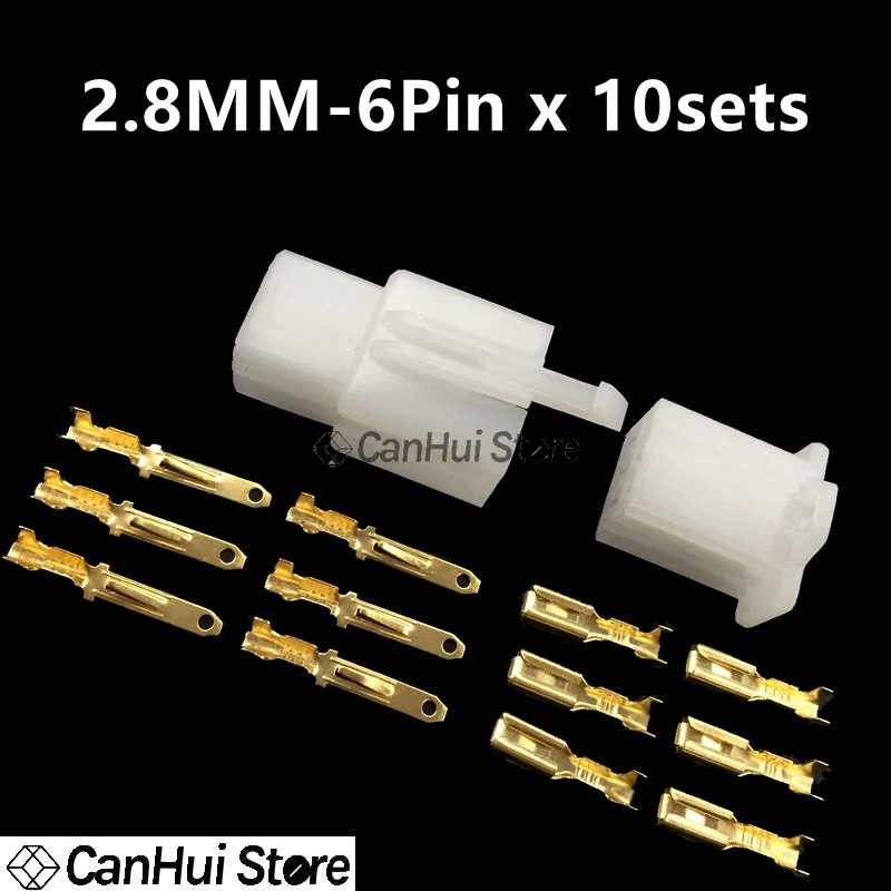 10 Set 2.8Mm Connector 2P 3P 4P 6P 9P 2Pin Electrical 2.8 Connector Kits Male Female Socket Plug For