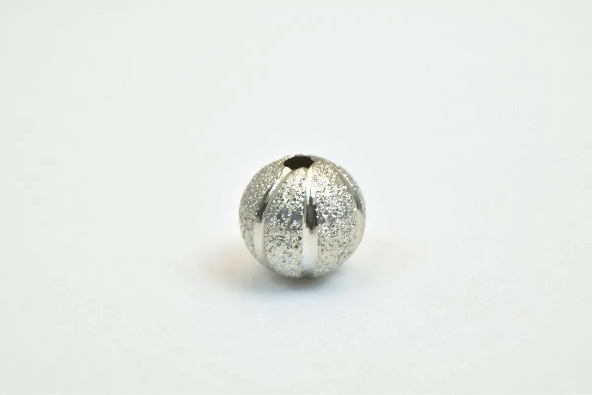 100 PCs Steel Plated Watermelon Carved Round Beads 8mm/10mm Diamond Cut