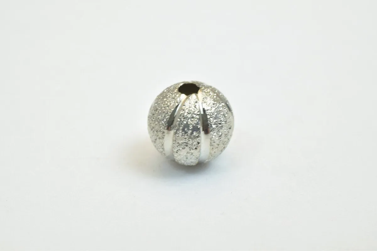 100 PCs Steel Plated Watermelon Carved Round Beads 8mm/10mm Diamond Cut