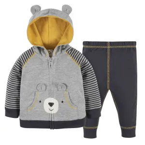 2-Piece Baby & Toddler Boys Beary Cute Hoodie & Active Pant Set