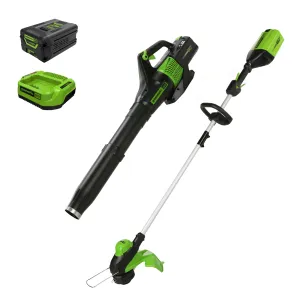 60V 13" Cordless Battery String Trimmer & 540 CFM Leaf Blower Combo Kit w/ 4.0Ah Battery & Charger