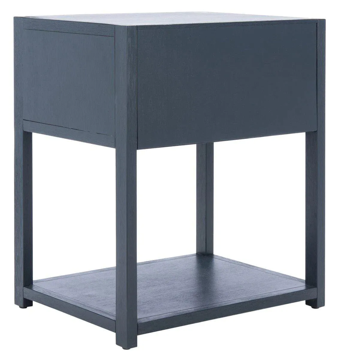 Acacia Wood One Drawer Contemporary Nightstand in Navy