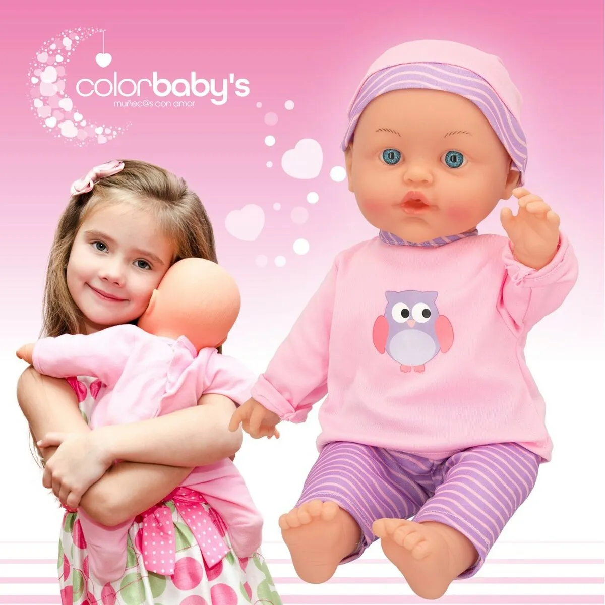 Baby doll Colorbaby 2 Units 24 x 42 x 11 cm