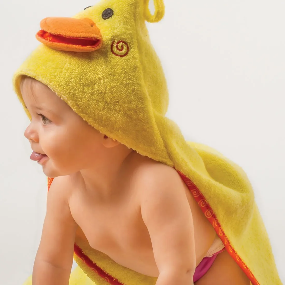 Baby Plush Terry Hooded Bath Towel - Puddles the Duck