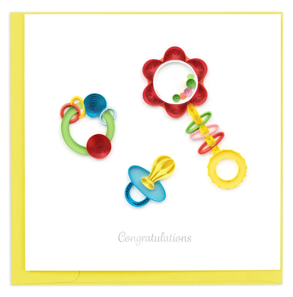 Baby Rattles Quilling Card