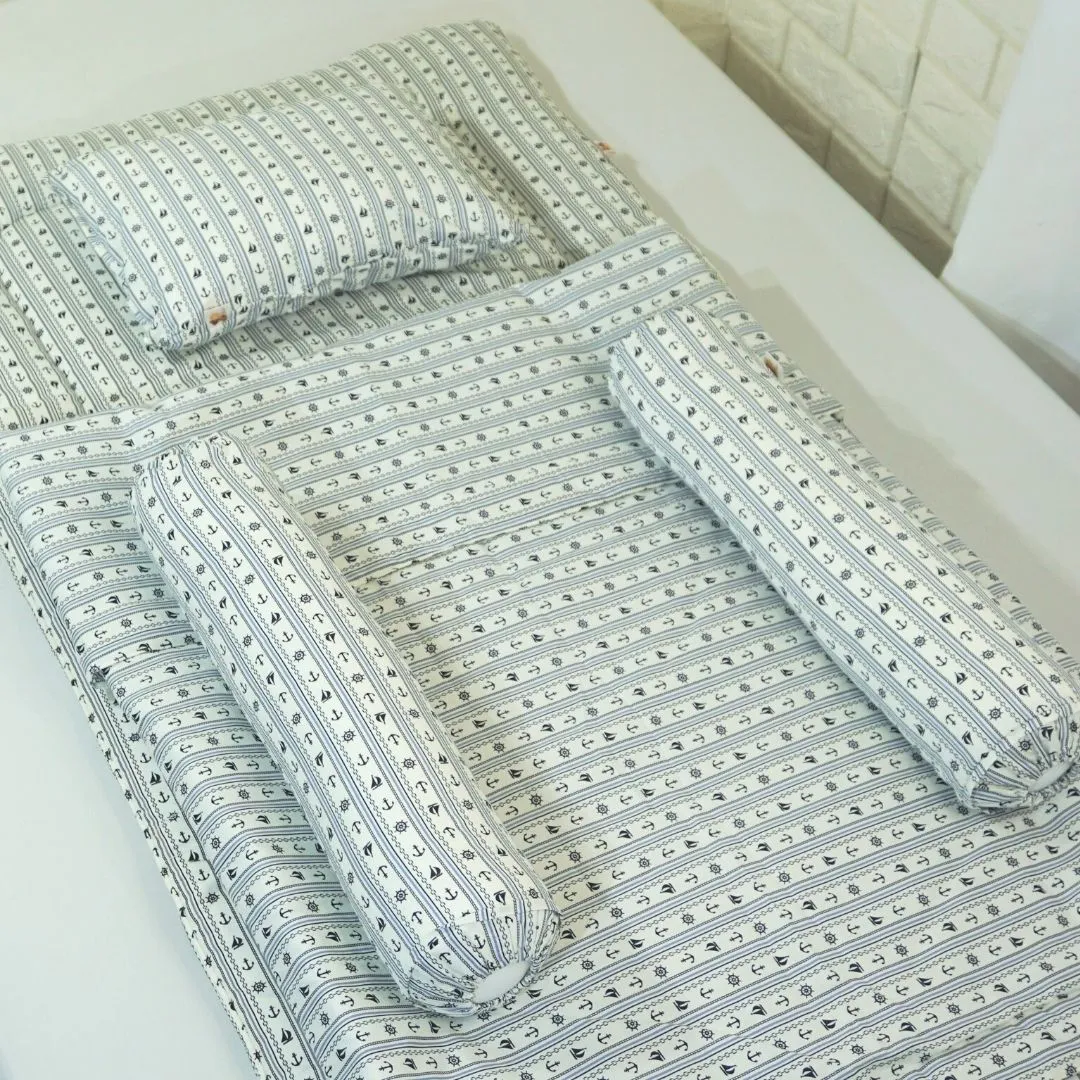 Babycuddleph Anchor Stripes in White - Comforter