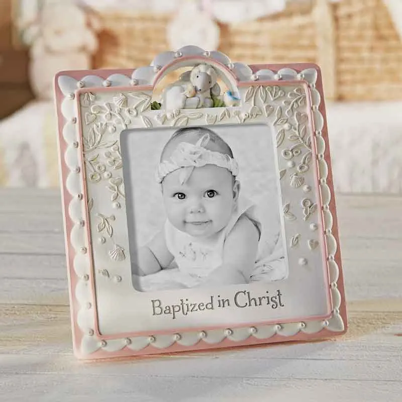 Baptized in Christ Pink Photo Frame