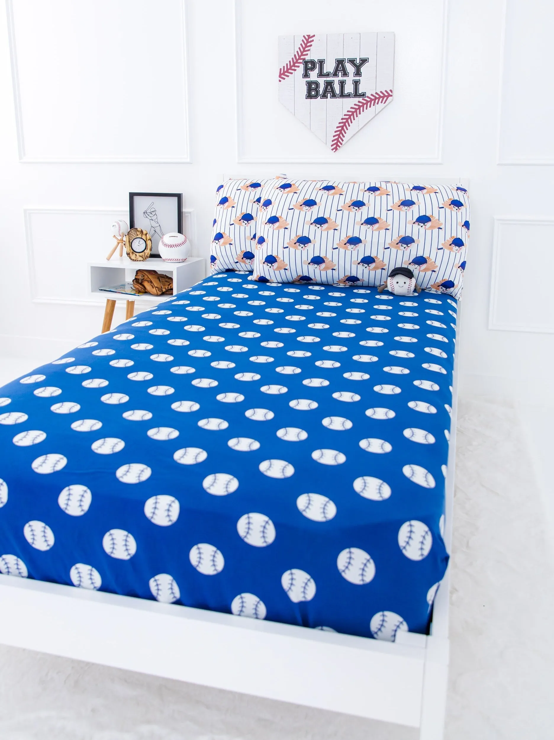 Baseball Twin Sheet- Blue