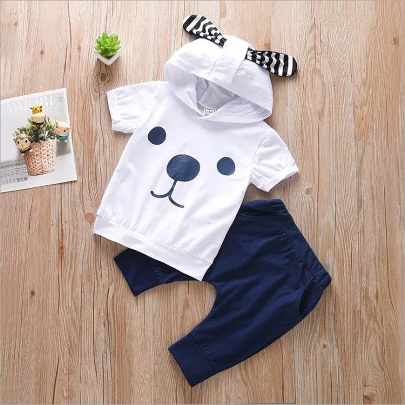 Boys And Girls Puppy Hooded 2 Pcs set