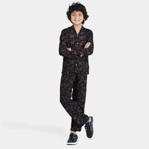 Boys Viscose Nightwear Suit Skate-BLACK