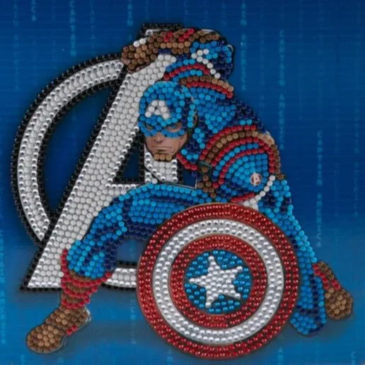 Captain America 18x18cm Crystal Art Card