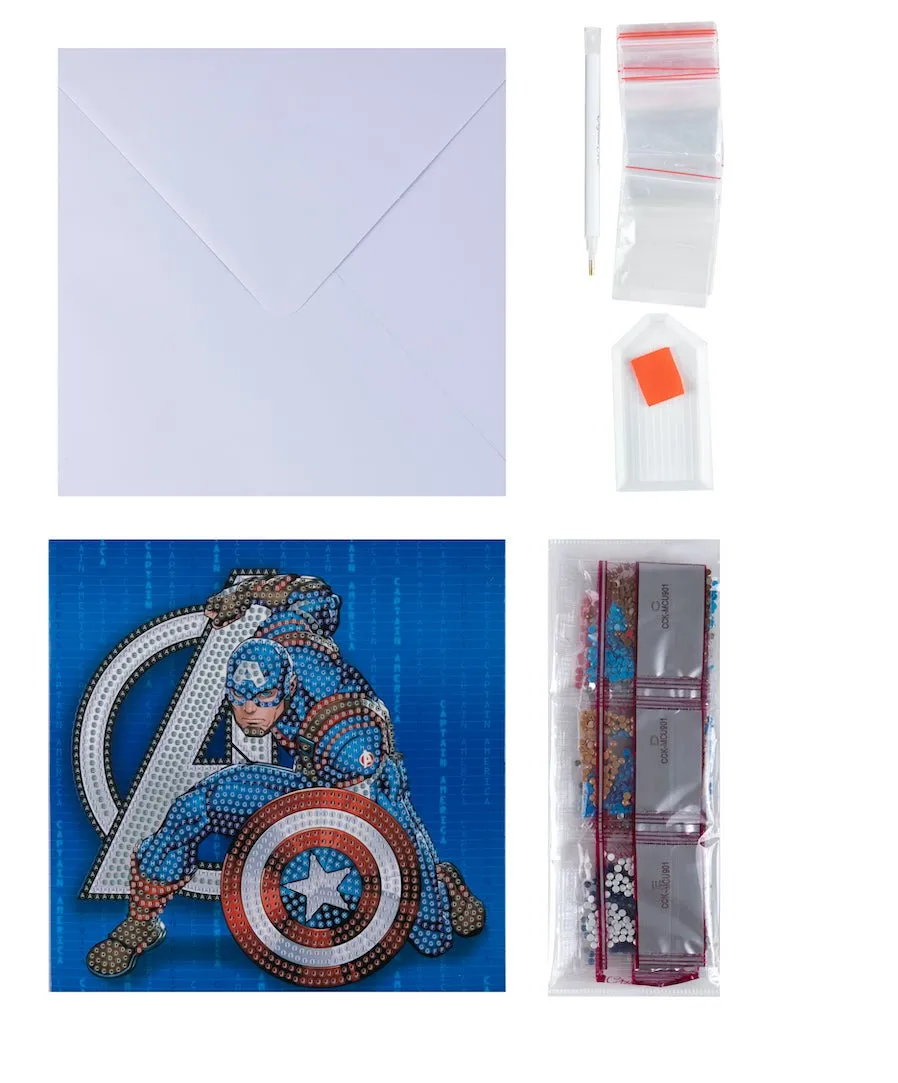 Captain America 18x18cm Crystal Art Card