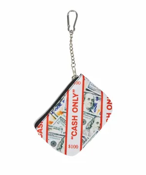 Cash Only Allover Print Coin Pouch