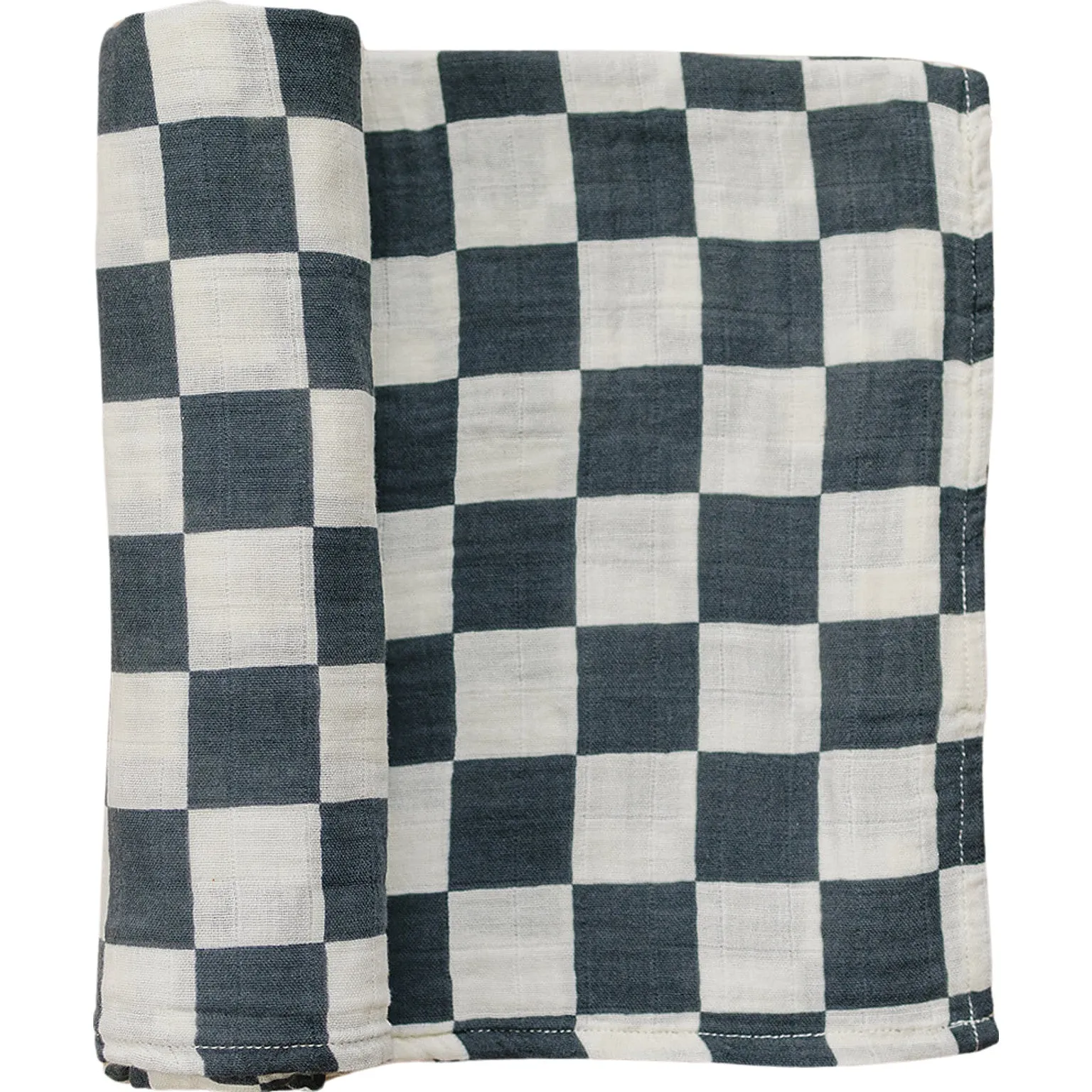 Charcoal Checkered Muslin Swaddle Blanket