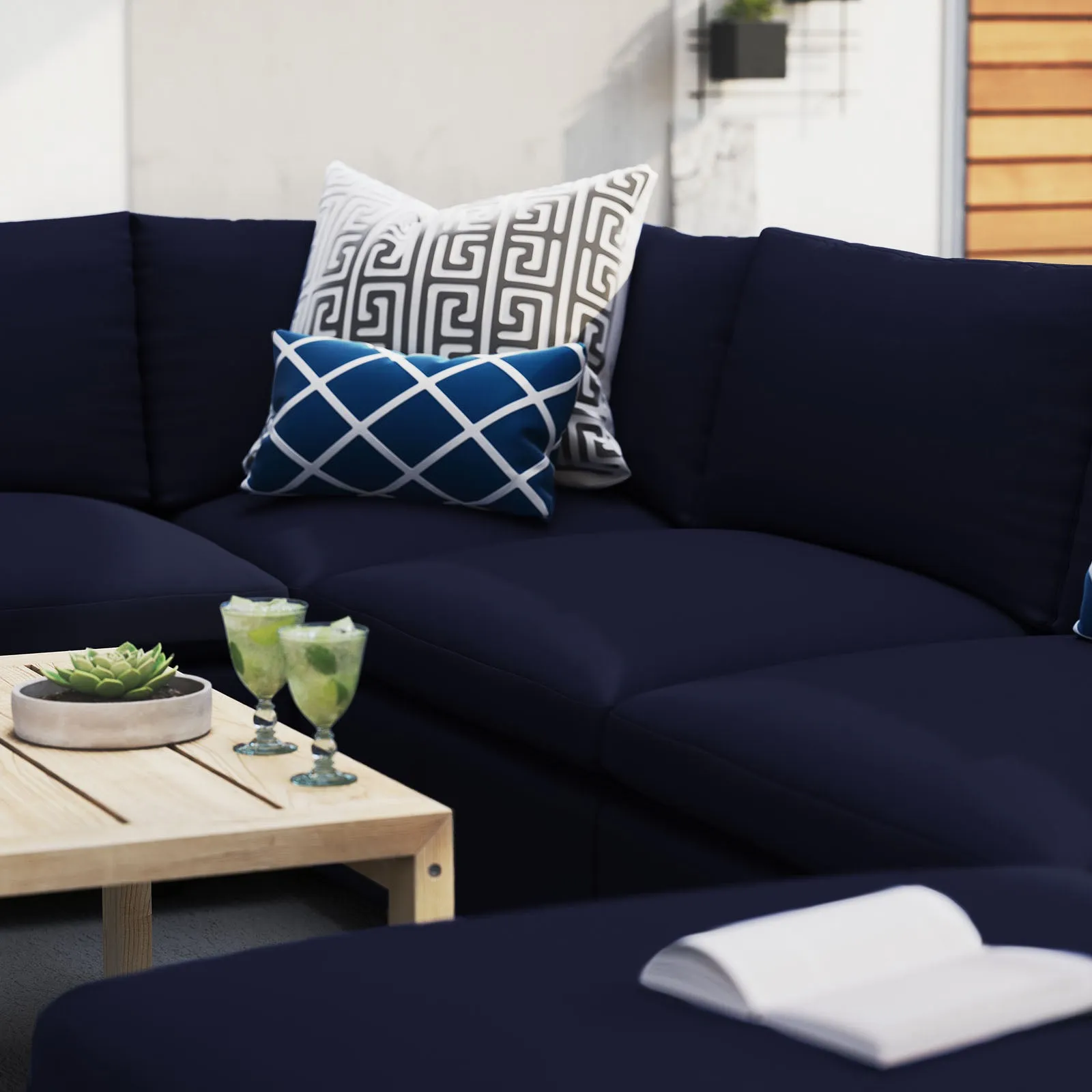 Commix 7-Piece Sunbrella® Outdoor Patio Sectional Sofa by Modway