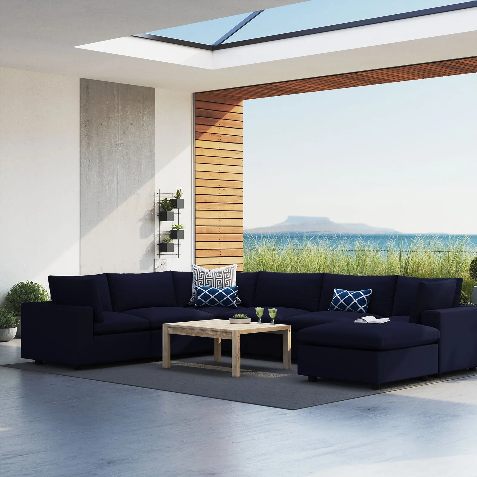 Commix 7-Piece Sunbrella® Outdoor Patio Sectional Sofa by Modway