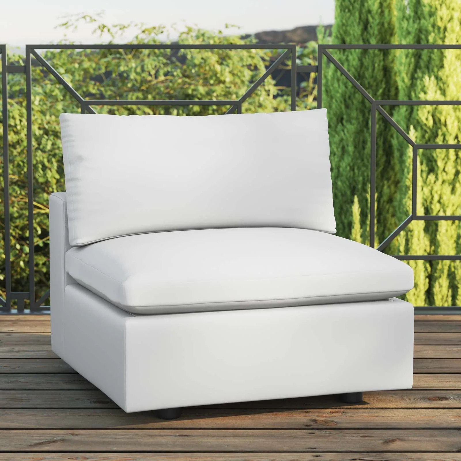 Commix Overstuffed Outdoor Patio Armless Chair by Modway