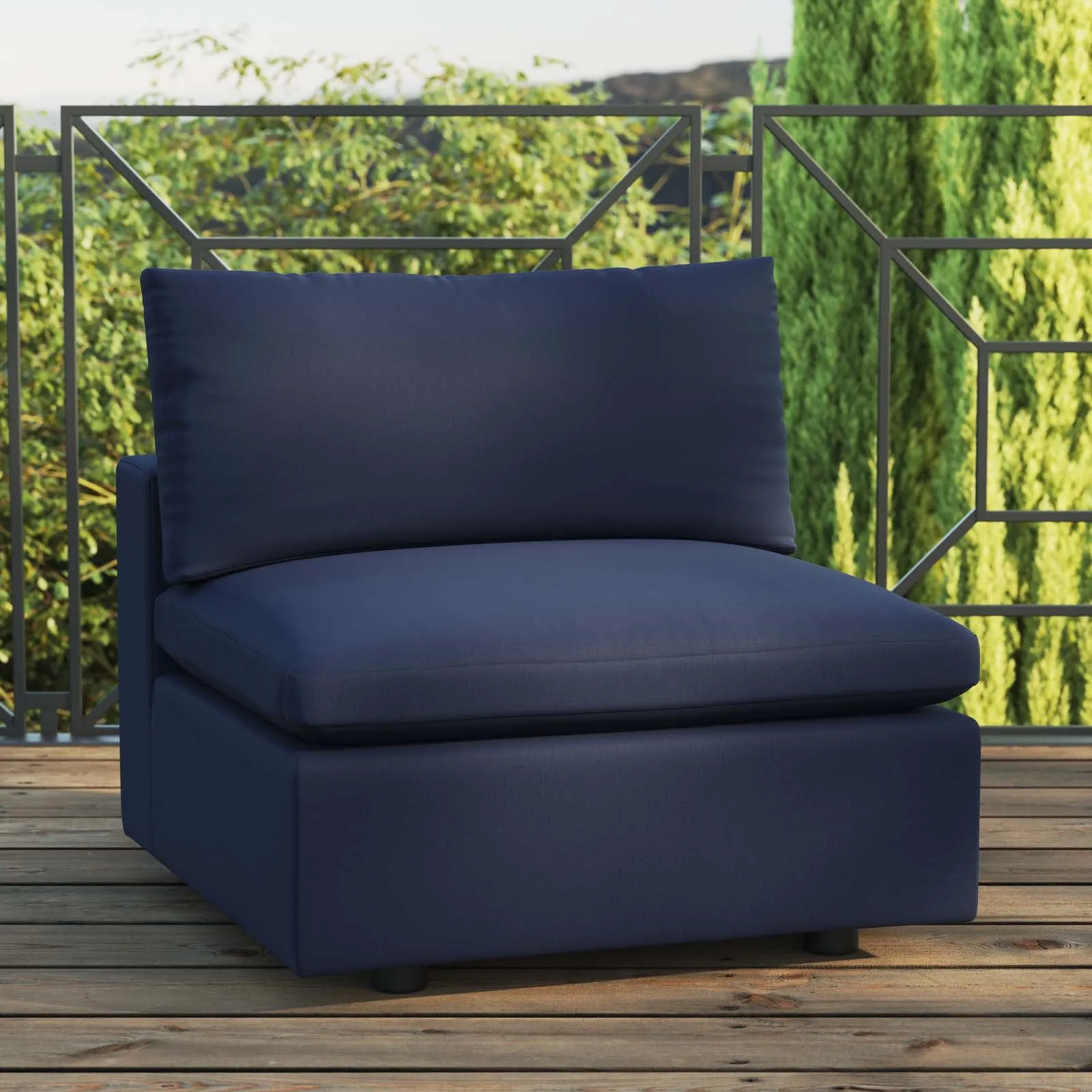 Commix Overstuffed Outdoor Patio Armless Chair by Modway