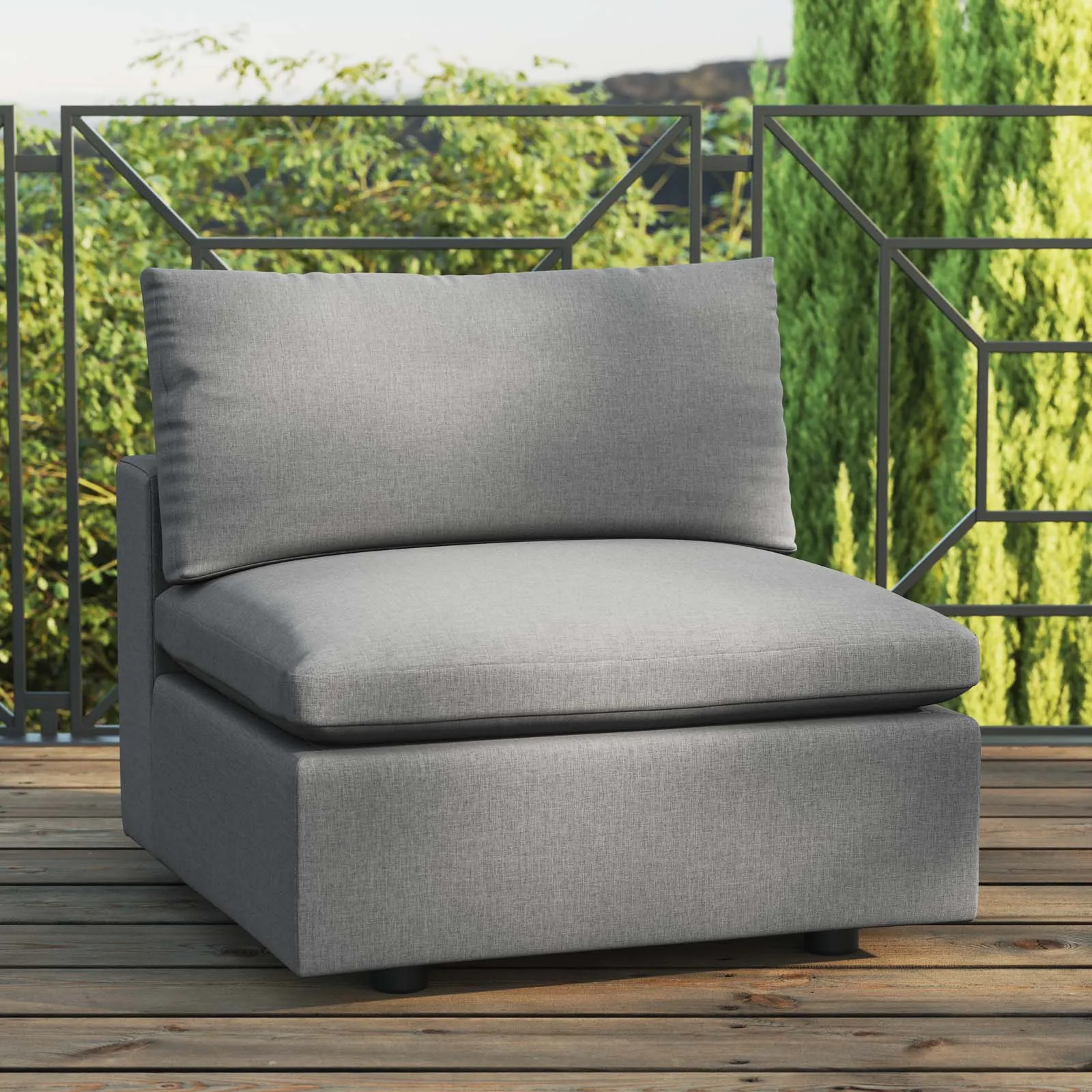 Commix Overstuffed Outdoor Patio Armless Chair by Modway