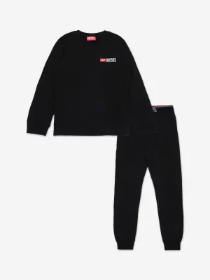 Diesel Boys Logo Pyjama Set in Black