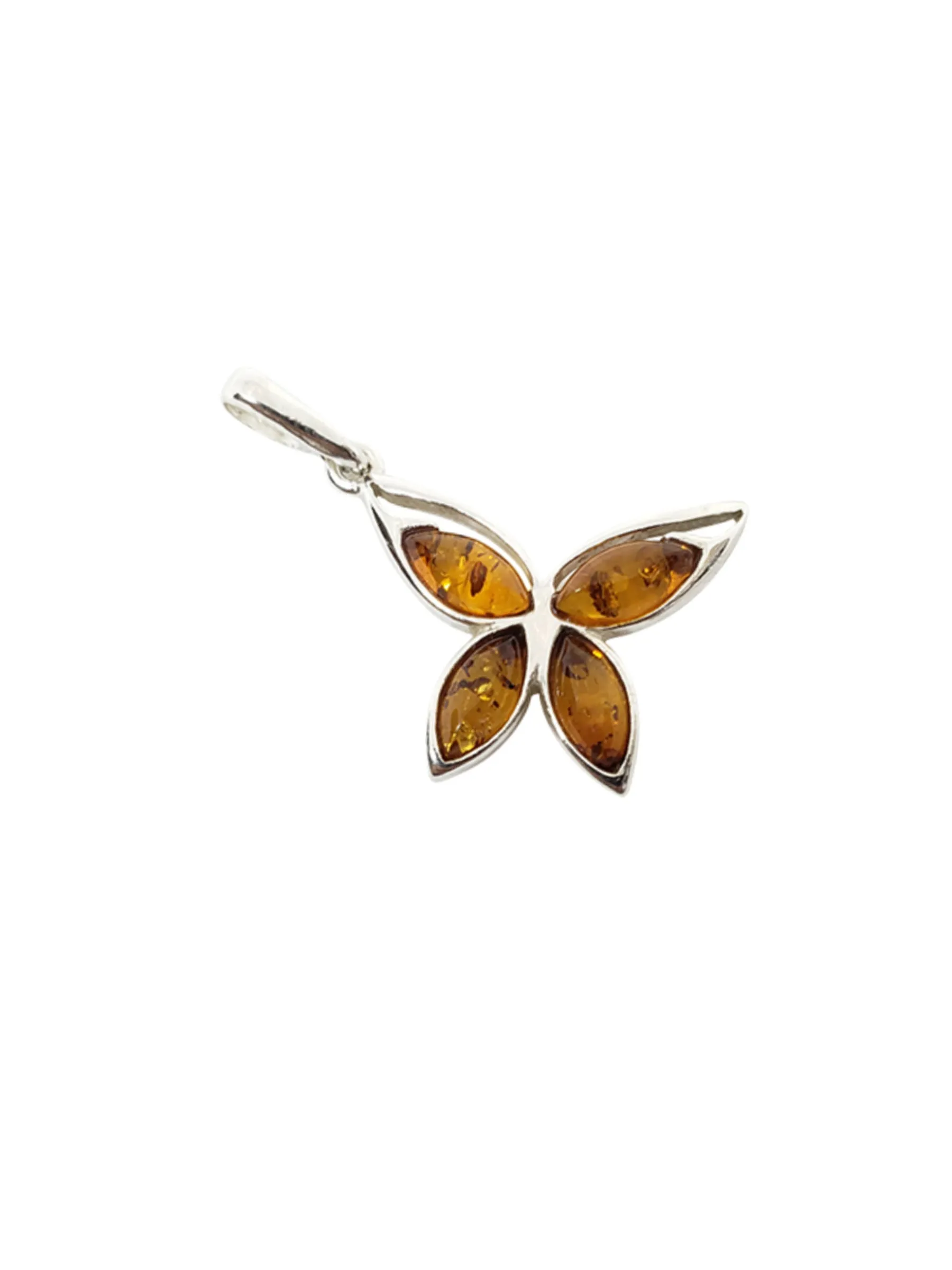 Flying Amber Butterfly Necklace