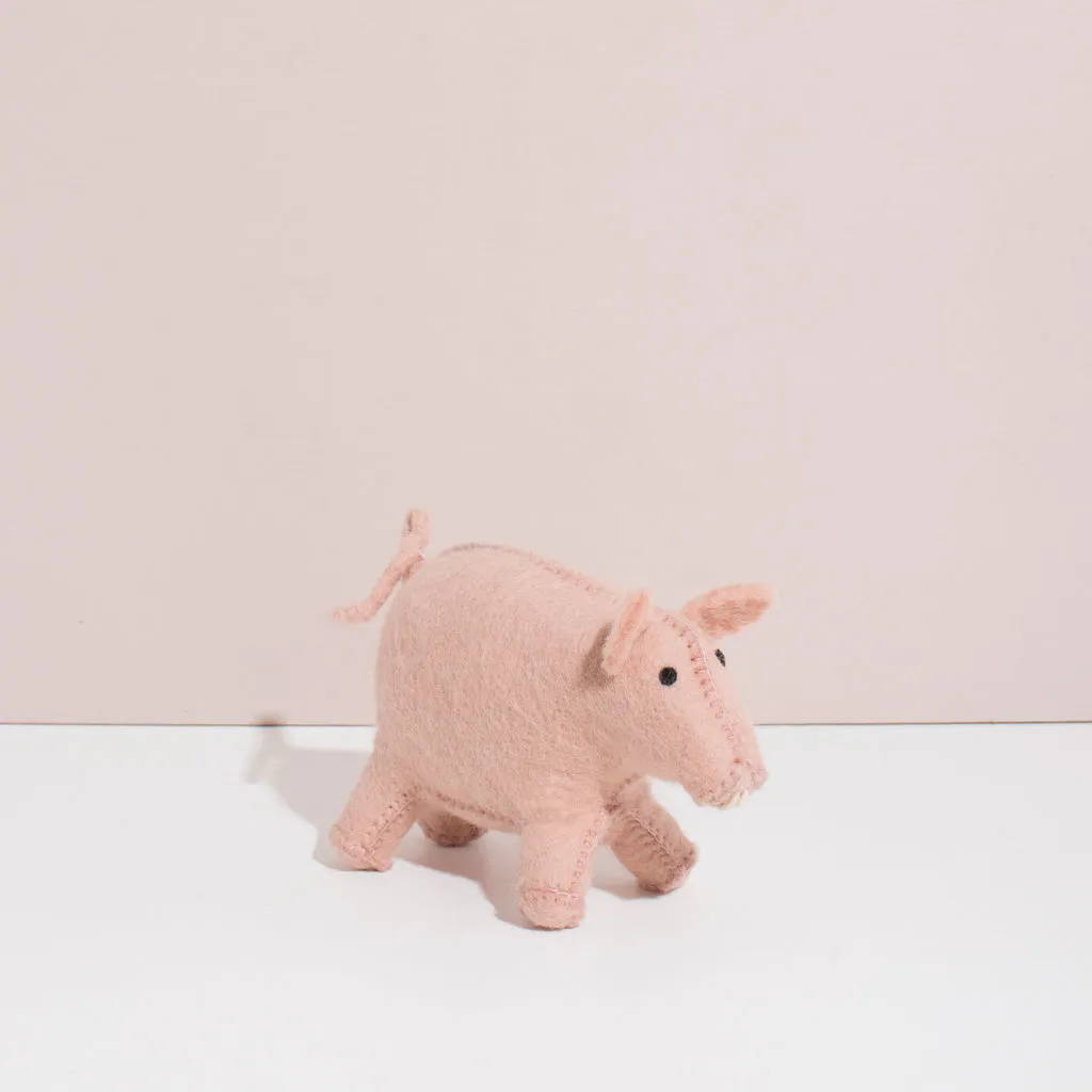 Hand Felted Pig