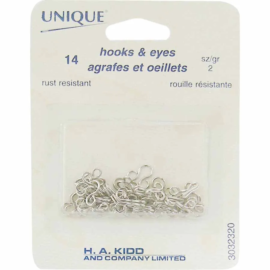 Hook & Eye Size .2 Silver- 3032320