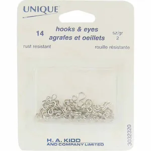 Hook & Eye Size .2 Silver- 3032320