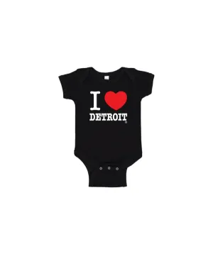 Ink Detroit - I Love Detroit Baby Onesie - Black