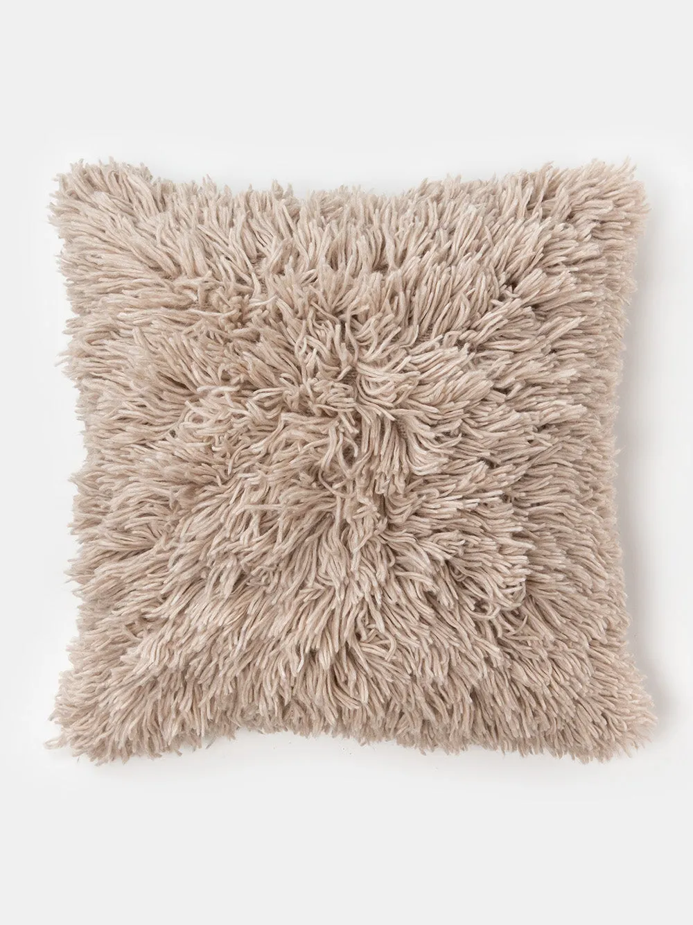 Luxe Pujpu Shag Floor Pillow in Fawn