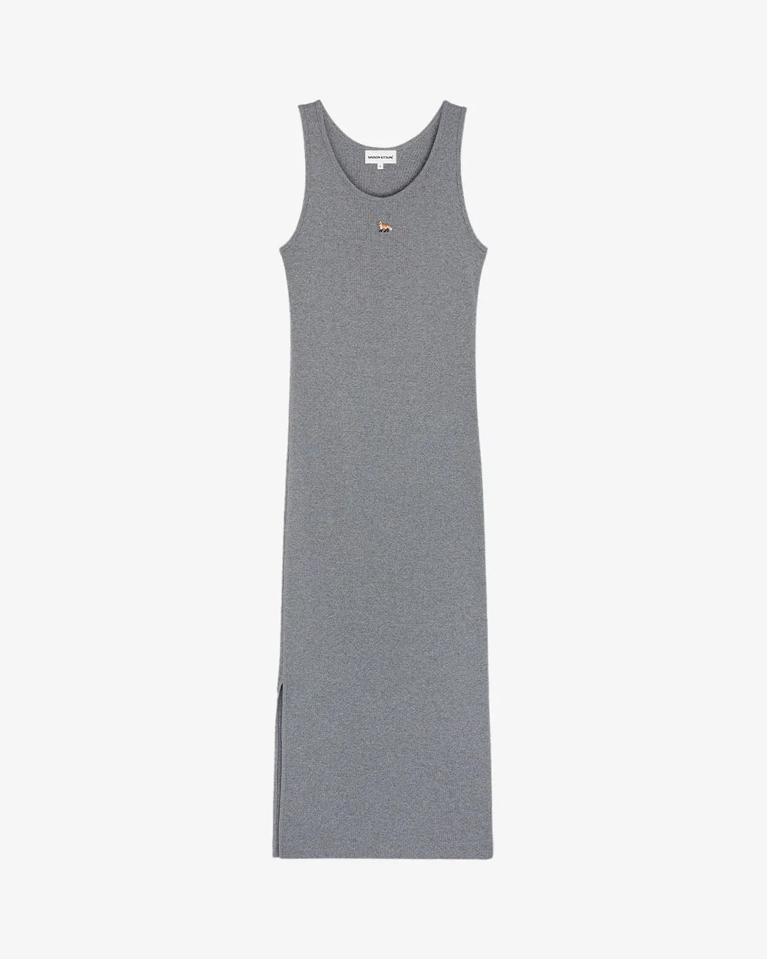 Maison Kitsuné Baby Fox Ribbed Tank Dress Medium Grey Melange