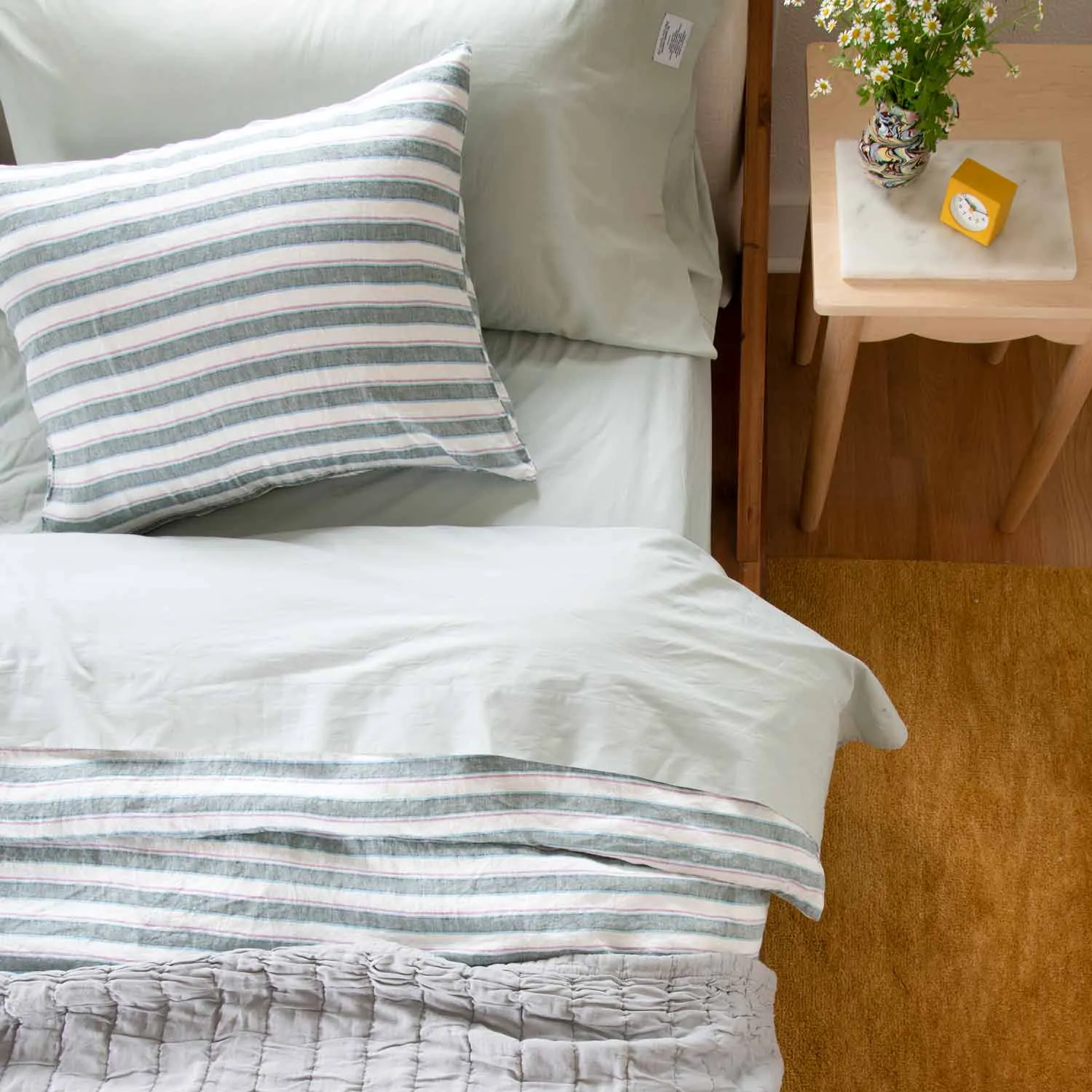 Market Stripe Linen Duvet Cover