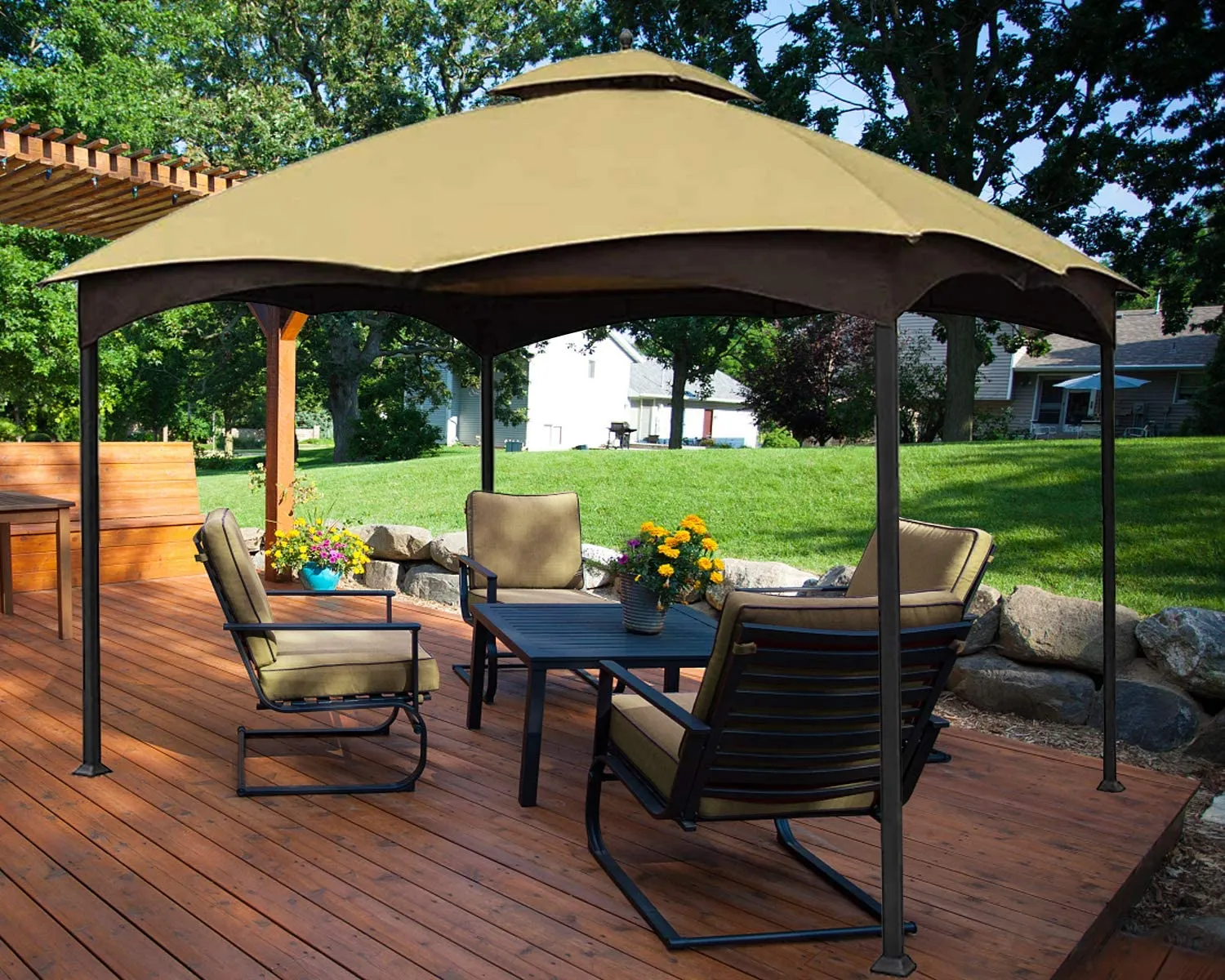 MASTERCANOPY Replacement Canopy Top for Lowe's Allen Roth 10x12 Gazebo #GF-12S004B-1