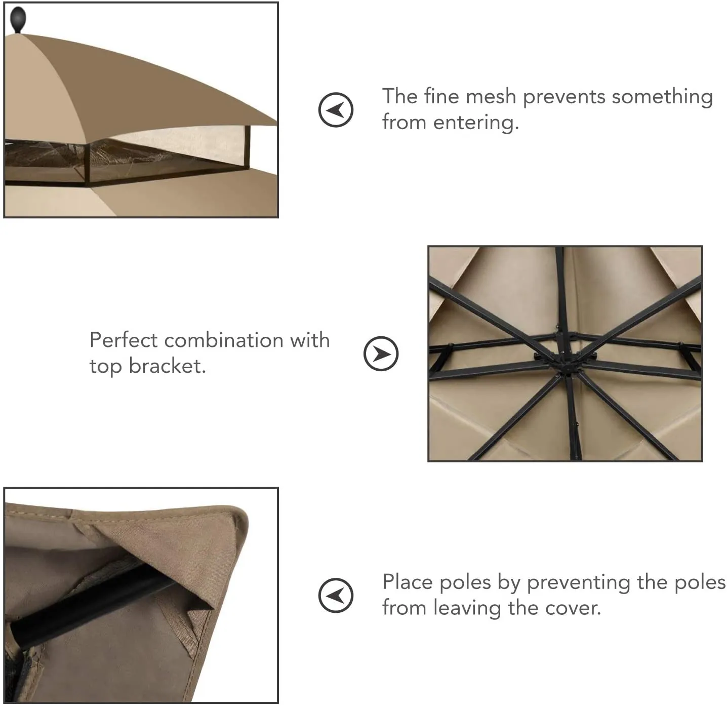 MASTERCANOPY Replacement Canopy Top for Lowe's Allen Roth 10x12 Gazebo #GF-12S004B-1