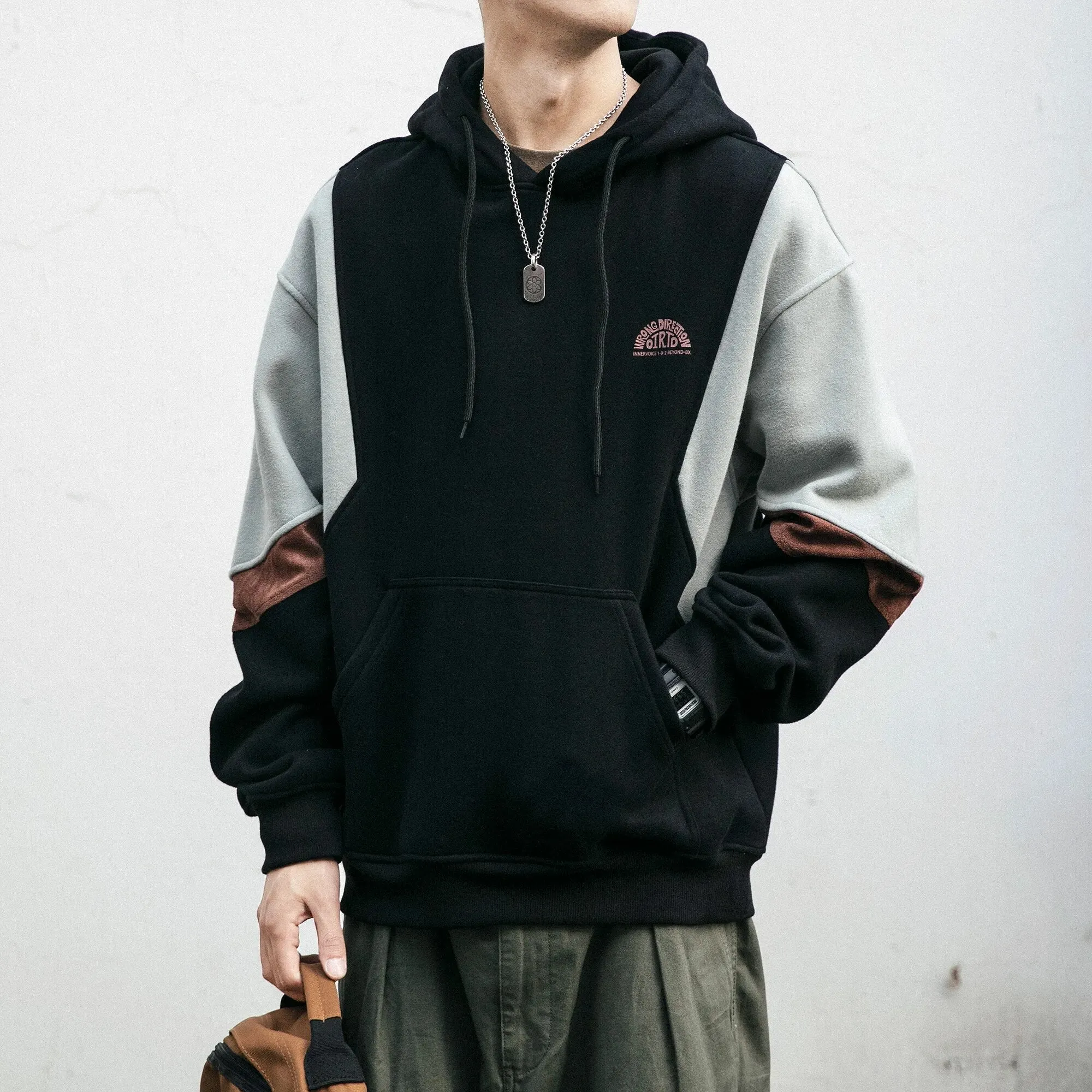 Men's Oversized HQ Patchwork Hoodie