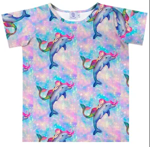 Mermaid and Dolphin Short Sleeve Tee