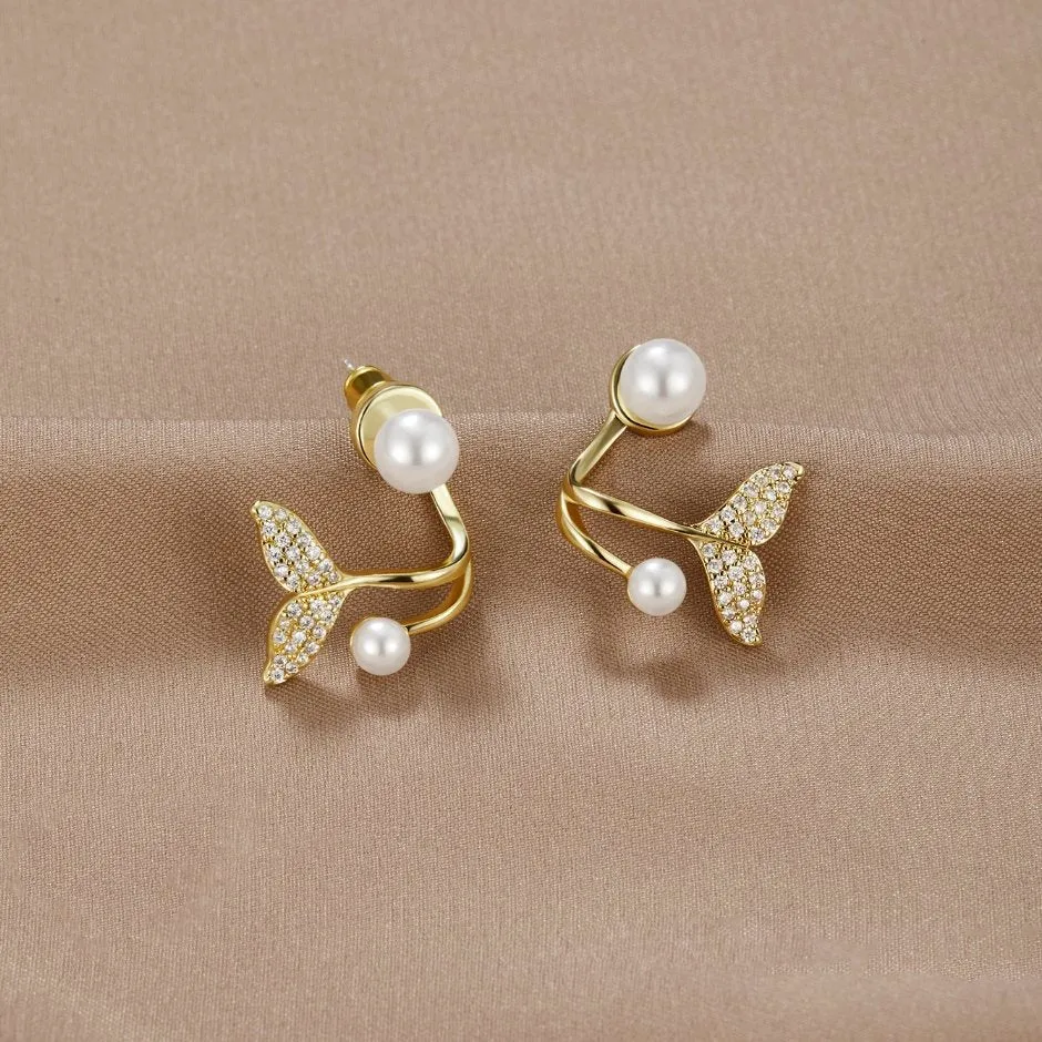 Mermaid Tail Pearl Earrings