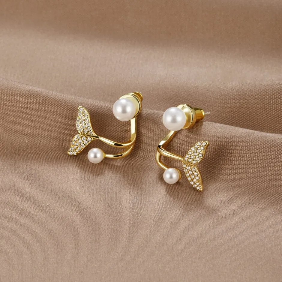 Mermaid Tail Pearl Earrings