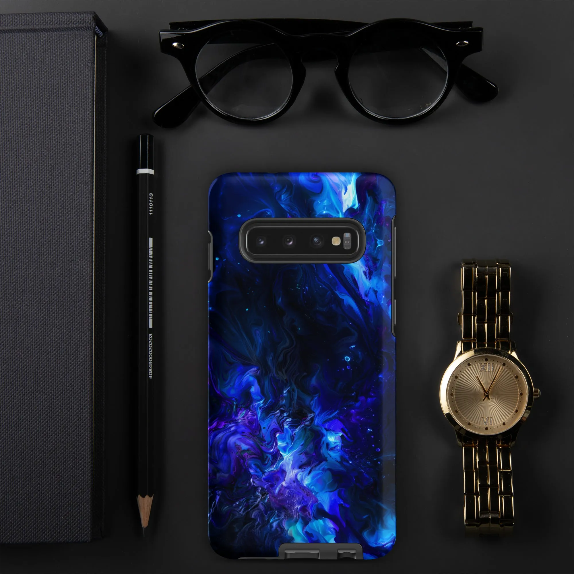 Neon Purple and Blue Swirls Tough case for Samsung®