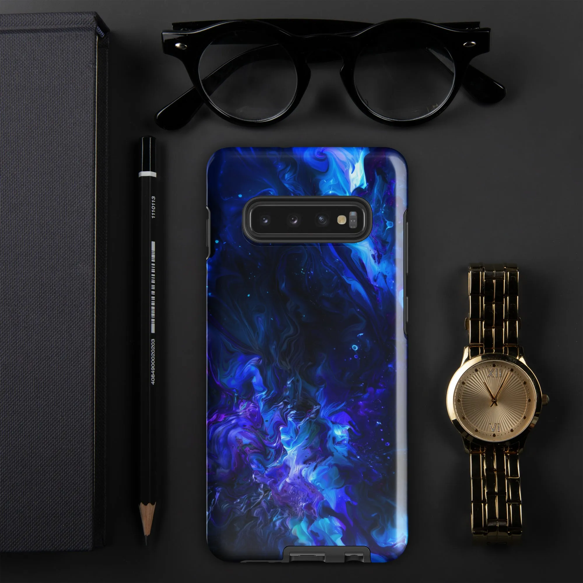 Neon Purple and Blue Swirls Tough case for Samsung®