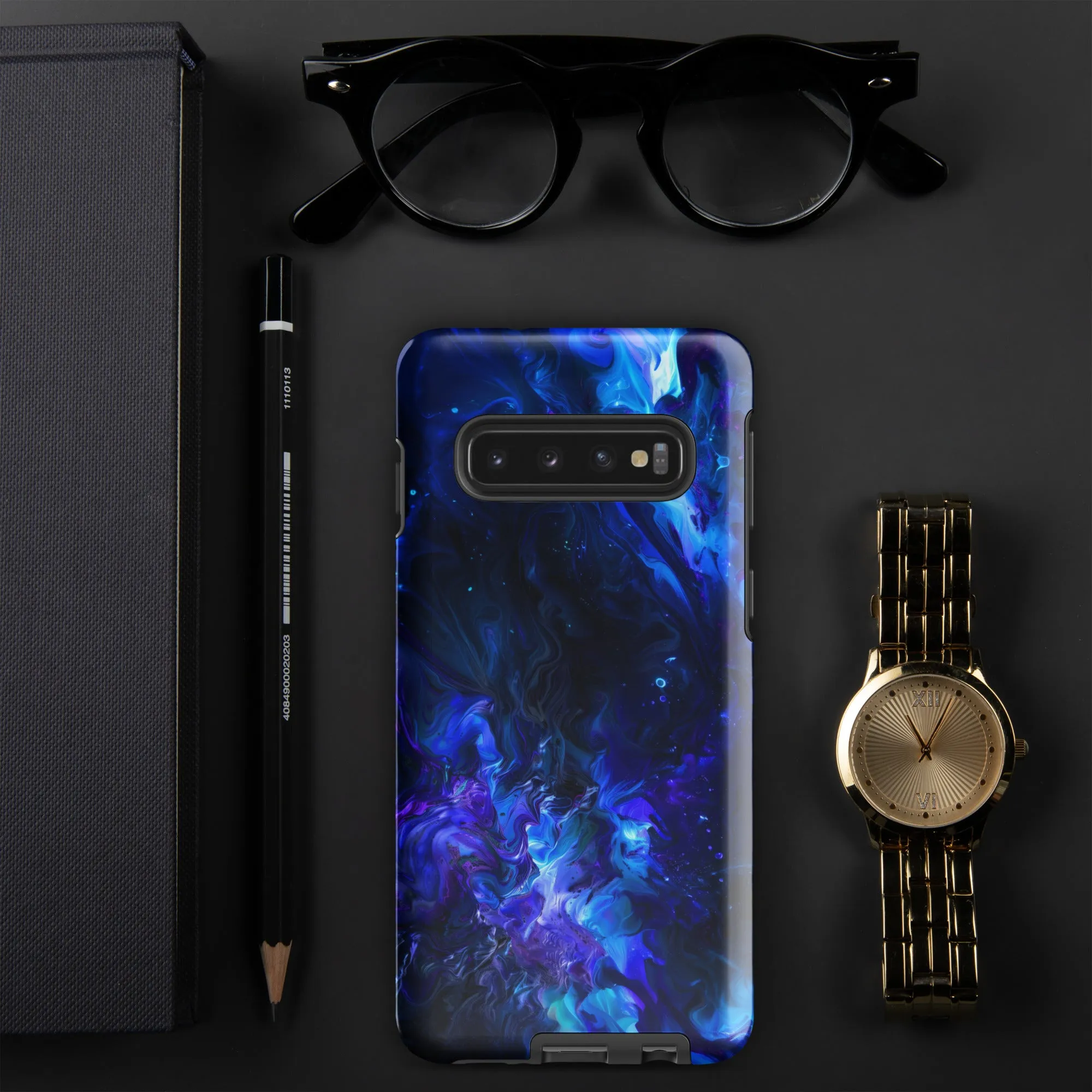 Neon Purple and Blue Swirls Tough case for Samsung®