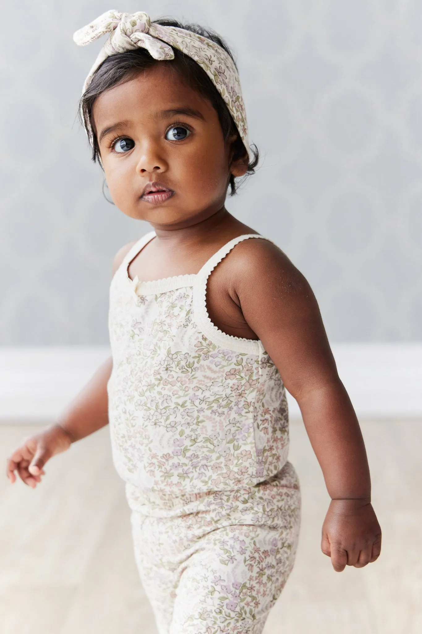 Organic Cotton Bridget Singlet Bodysuit - April Eggnog