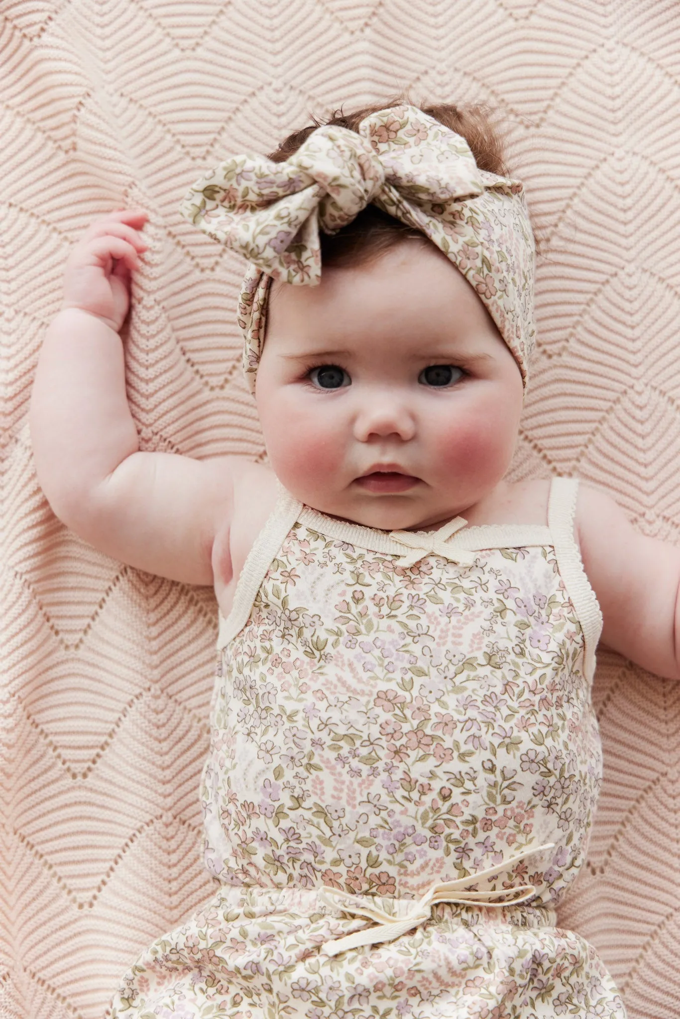 Organic Cotton Bridget Singlet Bodysuit - April Eggnog