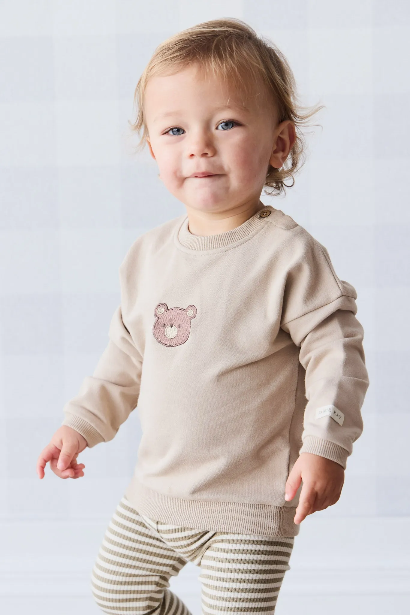 Organic Cotton Damien Sweatshirt - Fawn Bear