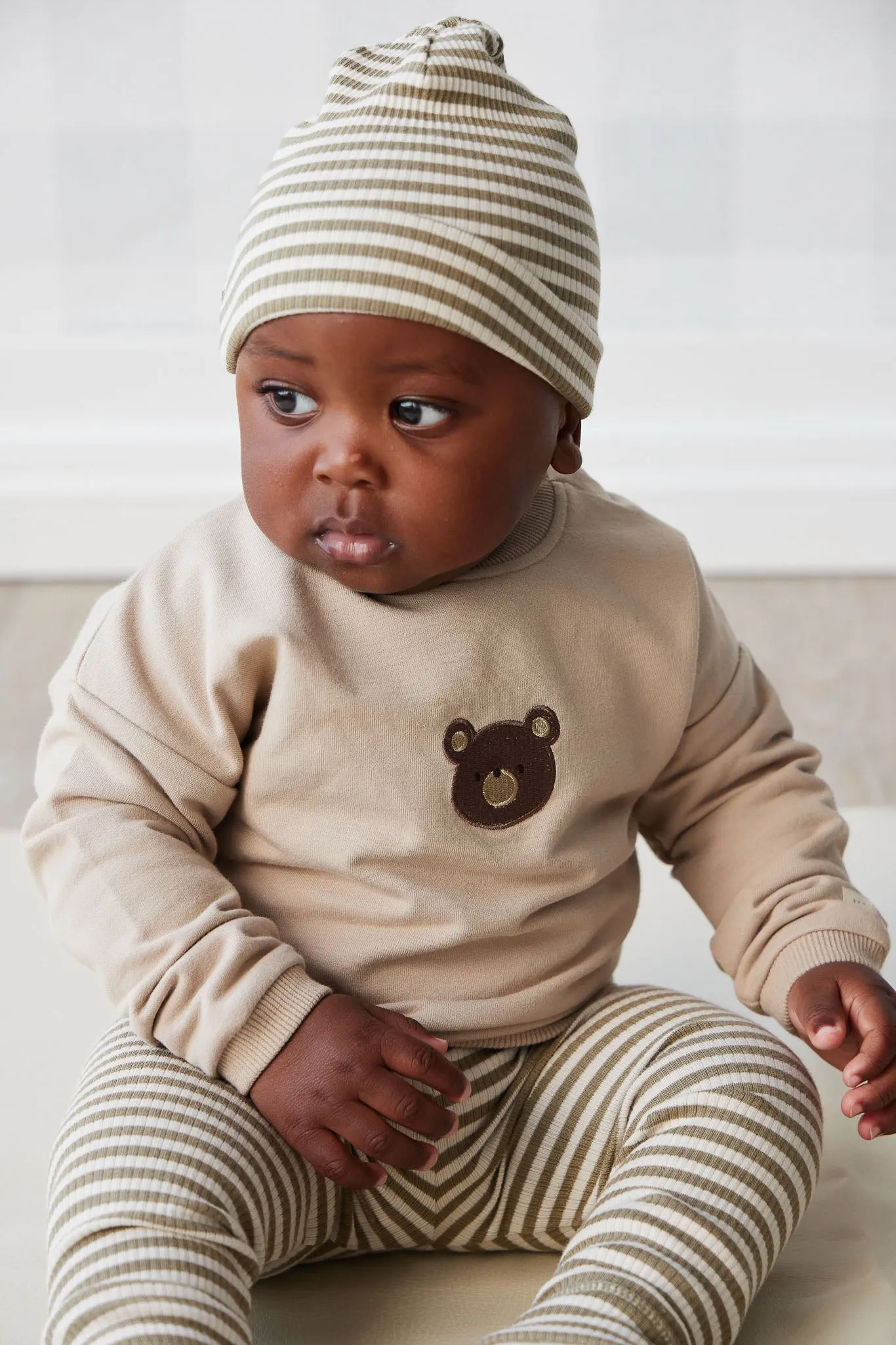 Organic Cotton Damien Sweatshirt - Fawn Bear