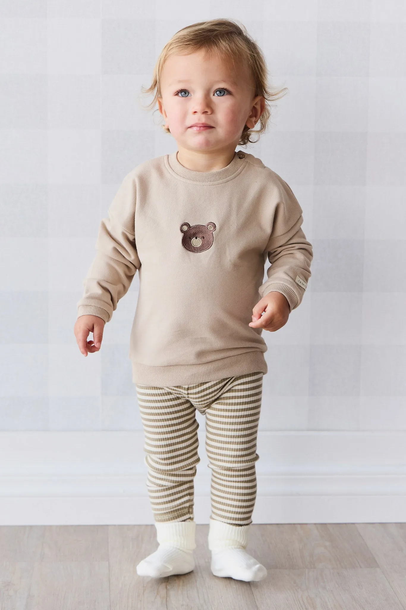 Organic Cotton Damien Sweatshirt - Fawn Bear