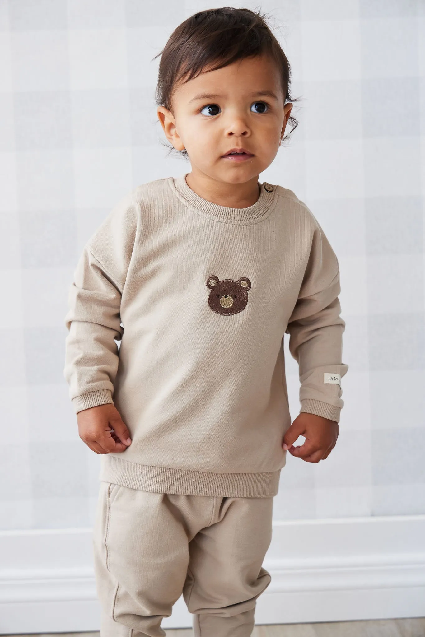 Organic Cotton Damien Sweatshirt - Fawn Bear