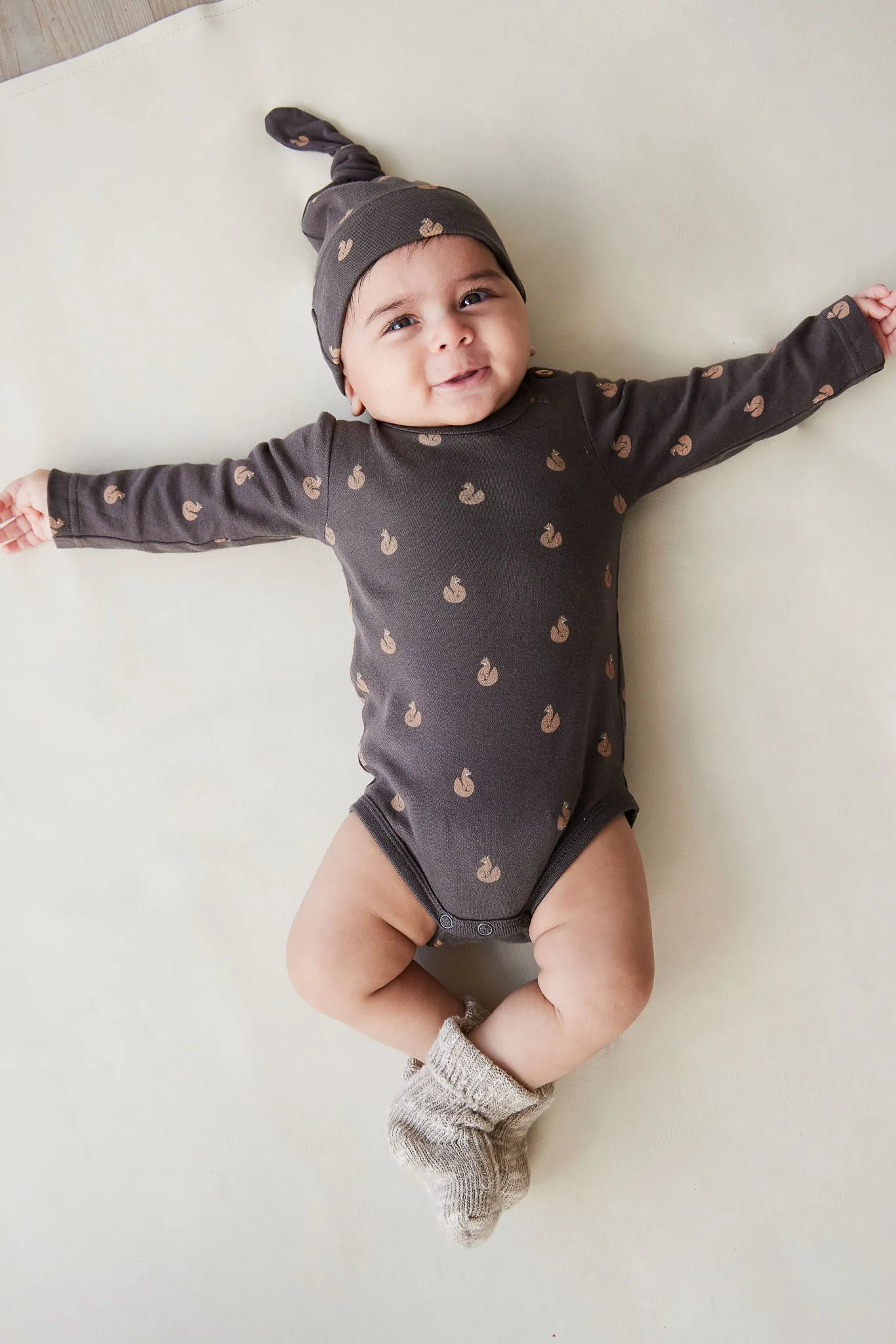 Organic Cotton Fernley Bodysuit - Fox Cubs Wolf