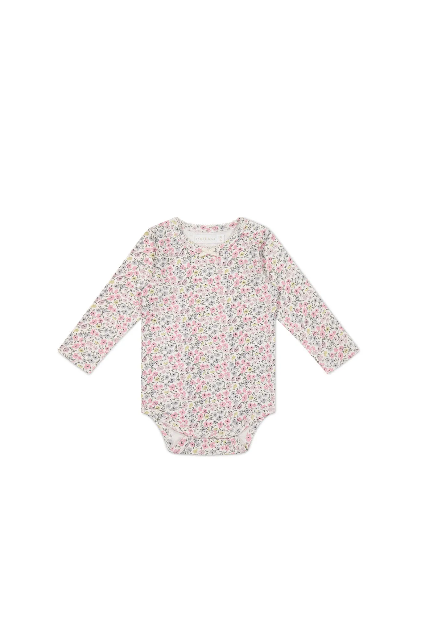 Organic Cotton Long Sleeve Bodysuit - Fifi Mini Slightly Pink