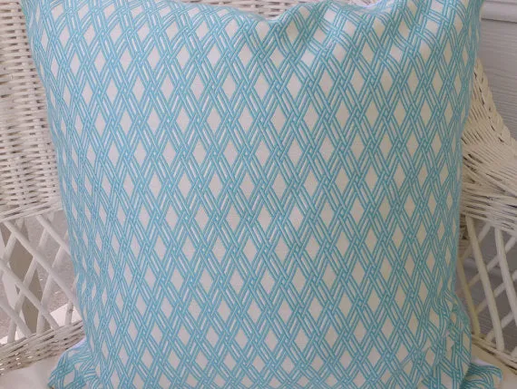 Pillow Cover, Decorative throw pillow cover, Bright Aqua